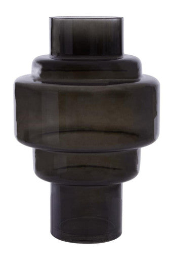 Small Black Smoked Glass Vase | Cayden