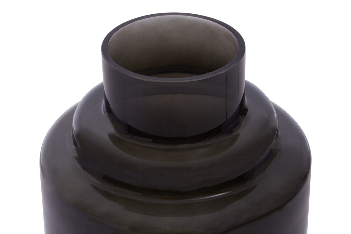 Small Black Smoked Glass Vase | Cayden