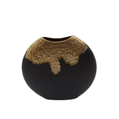 Small Black and Gold Round Vase | Daito