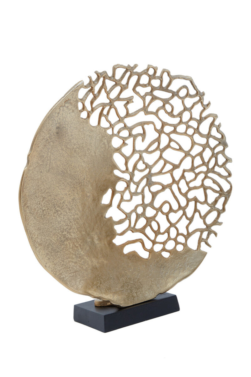 Black and Gold Finish Round Sculpture | Daito