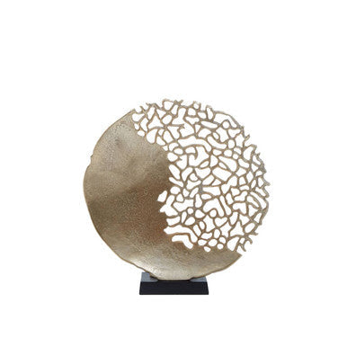 Black and Gold Finish Round Sculpture | Daito
