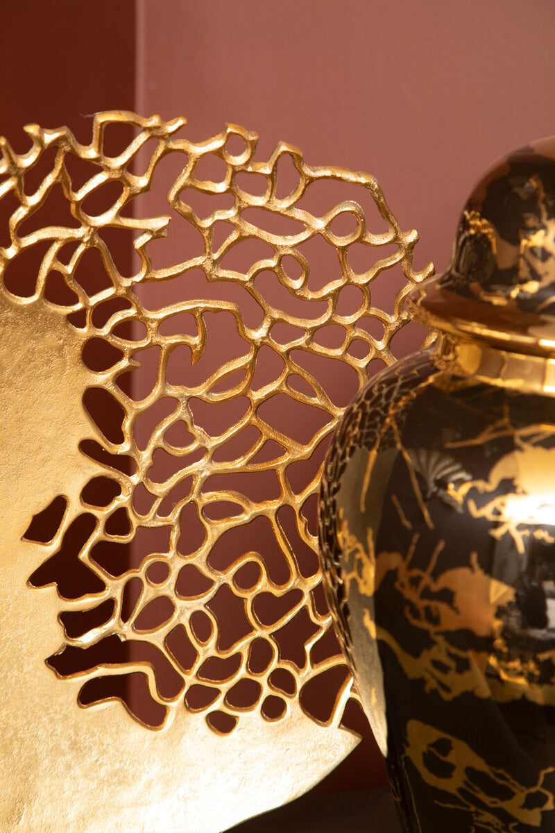 Black and Gold Finish Round Sculpture | Daito