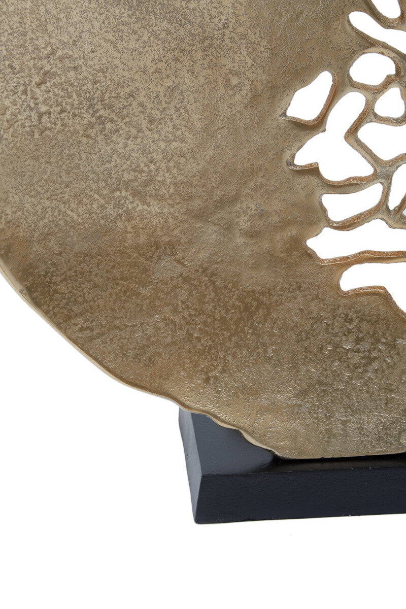 Black and Gold Finish Round Sculpture | Daito