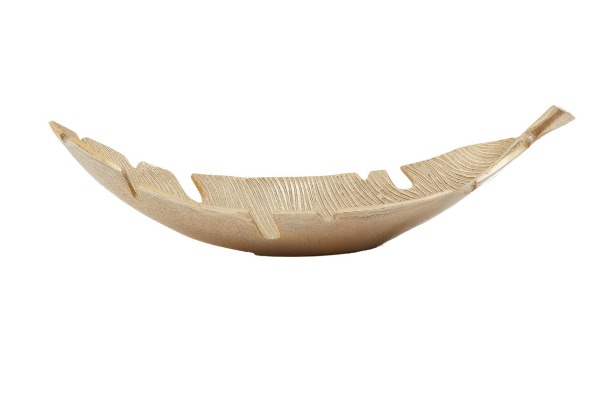 Gold Finish Curved Leaf Dish | Prato