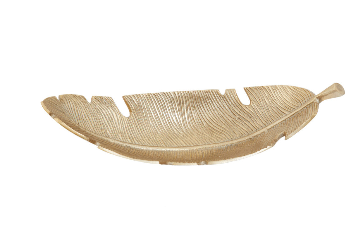 Gold Finish Curved Leaf Dish | Prato
