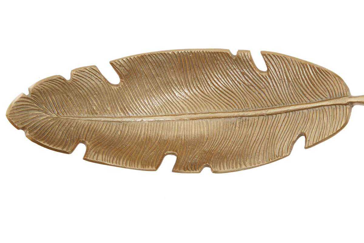 Gold Finish Curved Leaf Dish | Prato