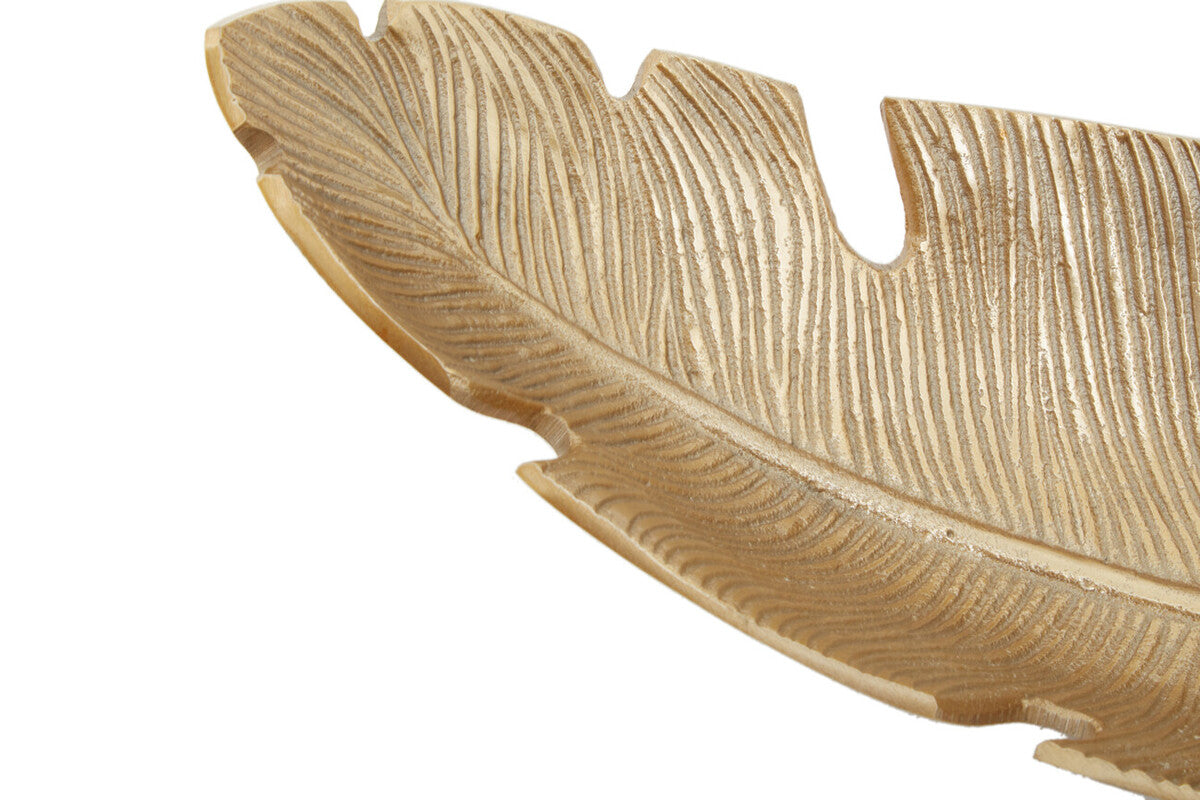 Gold Finish Curved Leaf Dish | Prato