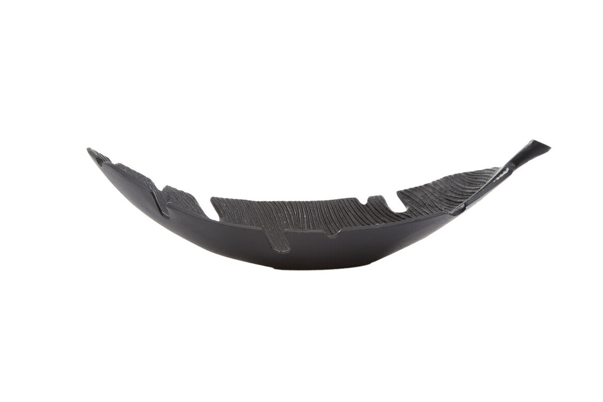 Black Finish Curved Leaf Dish | Prato