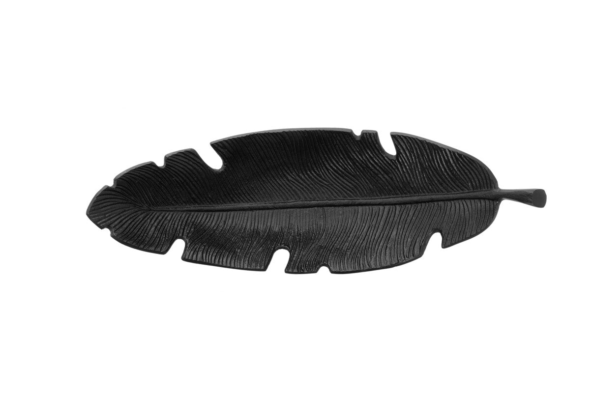 Black Finish Curved Leaf Dish | Prato