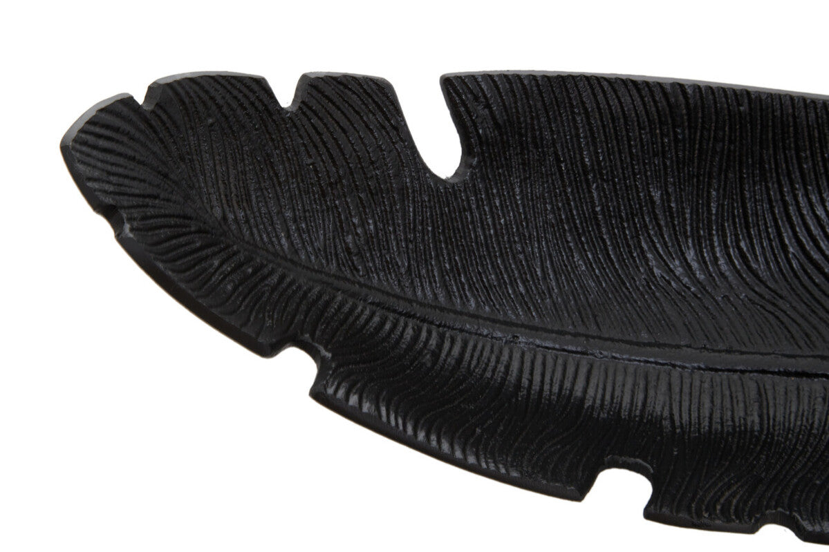 Black Finish Curved Leaf Dish | Prato