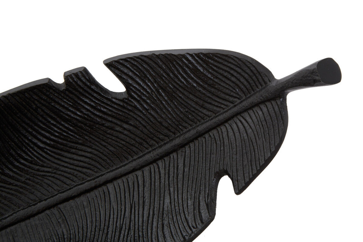 Black Finish Curved Leaf Dish | Prato