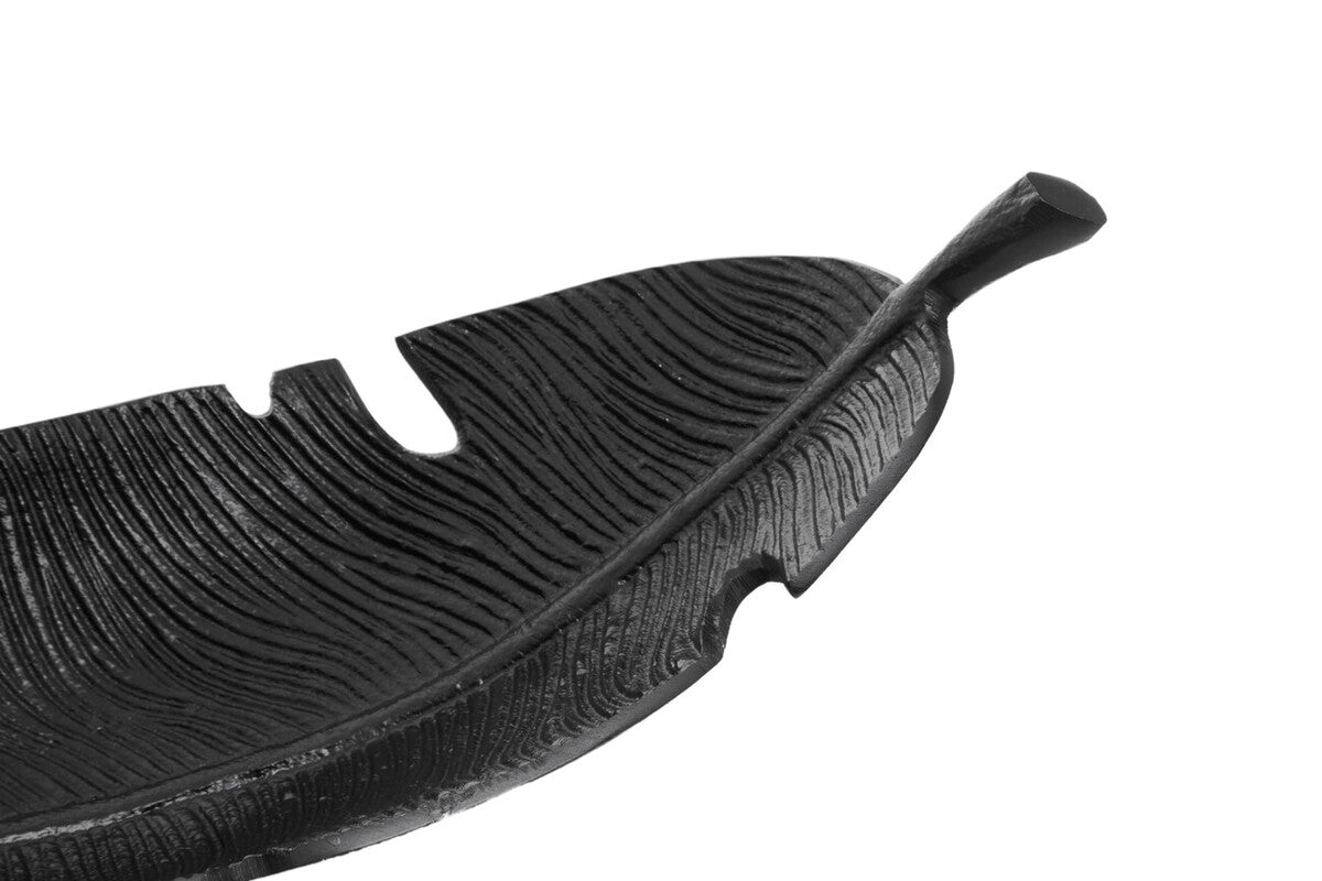 Black Finish Curved Leaf Dish | Prato