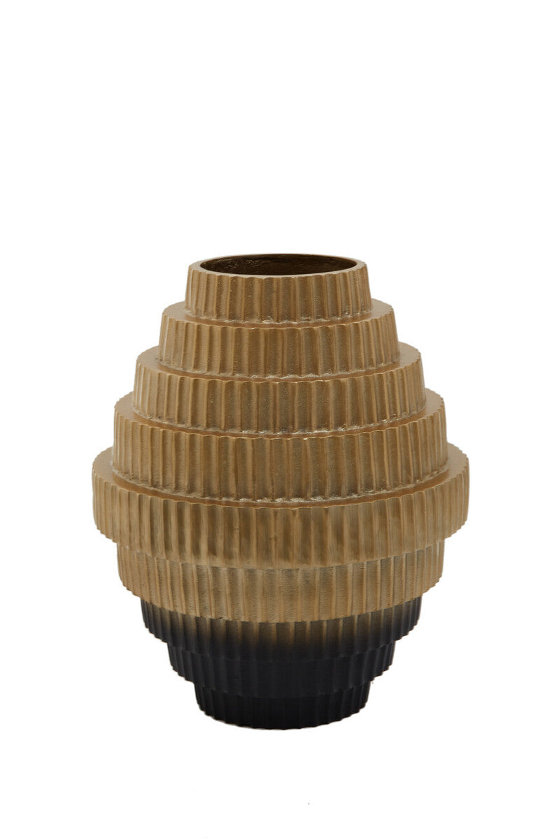 Large Ombre Gold and Black Vase | Deomali