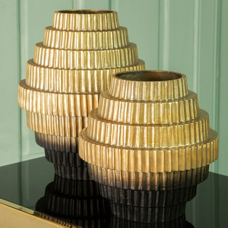 Large Ombre Gold and Black Vase | Deomali