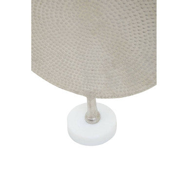 Set of 3 Hammered Metal Disc Sculptures with Marble Base | Elias