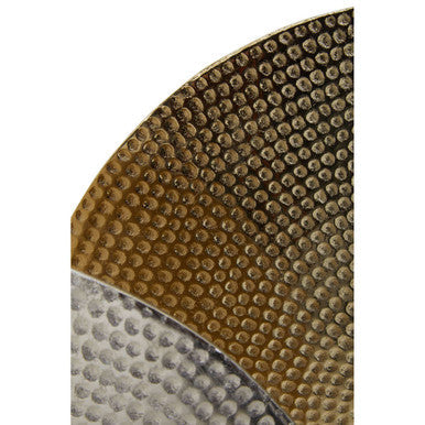 Set of 3 Hammered Metal Disc Sculptures with Marble Base | Elias