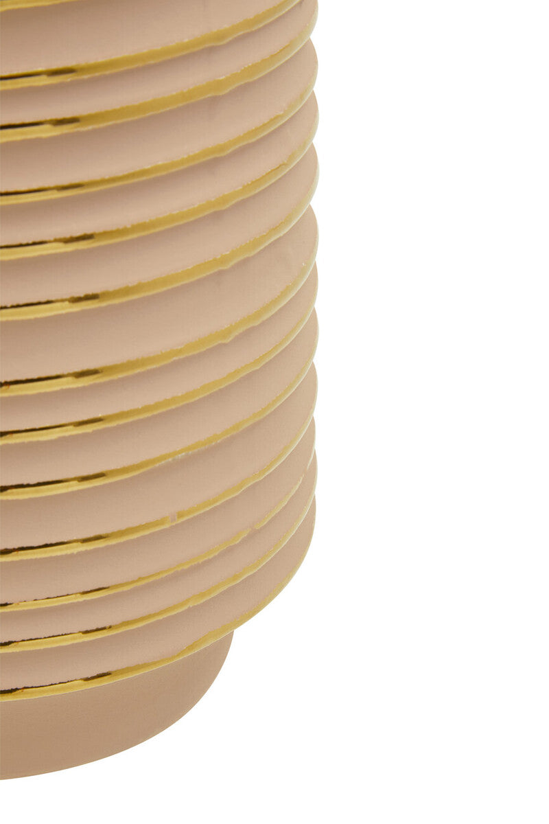 Large Blush Pink and Gold Ceramic Vase | Haldis