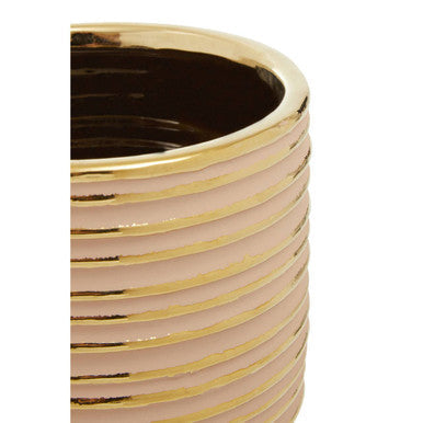 Blush Pink and Gold Small Ceramic Planter | Haldis