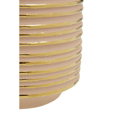 Blush Pink and Gold Small Ceramic Planter | Haldis