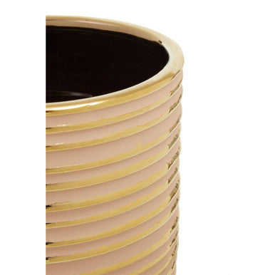 Blush Pink and Gold Large Ceramic Planter | Haldis