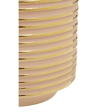 Blush Pink and Gold Large Ceramic Planter | Haldis