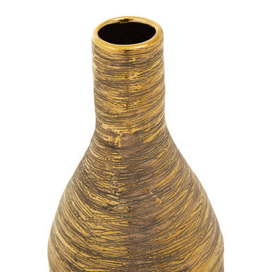 Gold Small Ceramic Bottle Vase | Hermosa