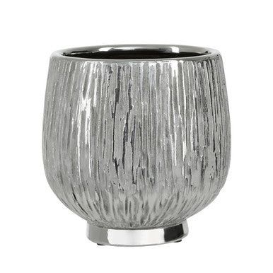 Small Silver Ceramic Planter | Hesper