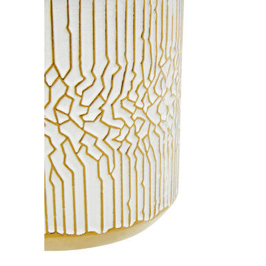 Small White Gold Ceramic Planter | Honna