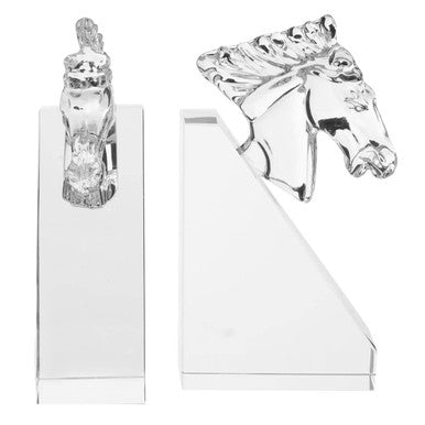 Set of 2 Crystal Horse Bookends | Carrie