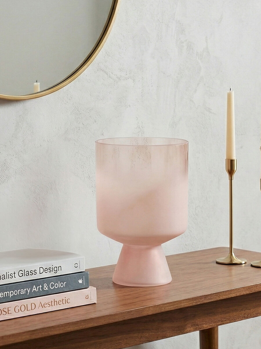 Large Matte Pink Glass Vase | Baila