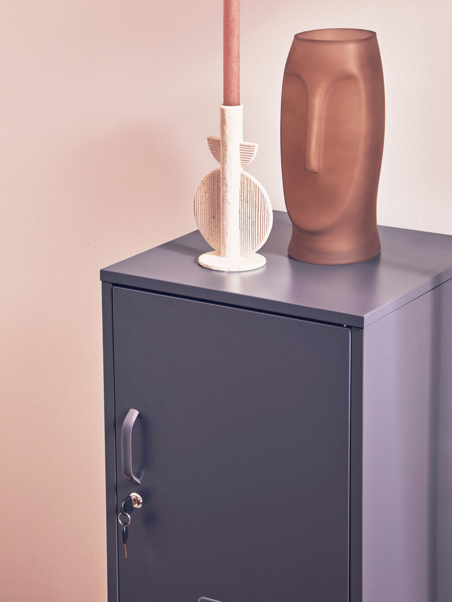 Smoked Grey Large Face Design Vase | Viso