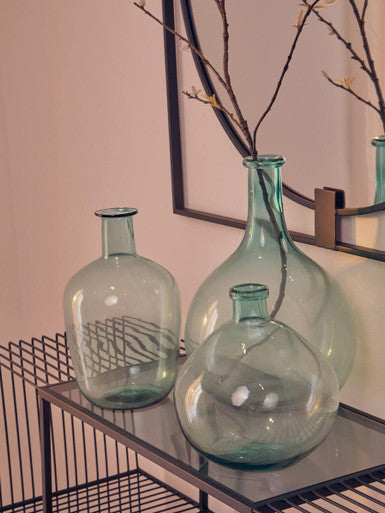 Blue Small Bottle Neck Recycled Glass Vase | Bexley