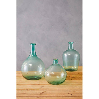Blue Small Bottle Neck Recycled Glass Vase | Bexley