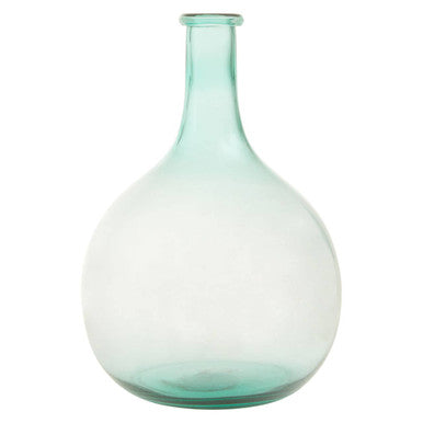 Blue Large Bottle Neck Recycled Glass Vase | Bexley