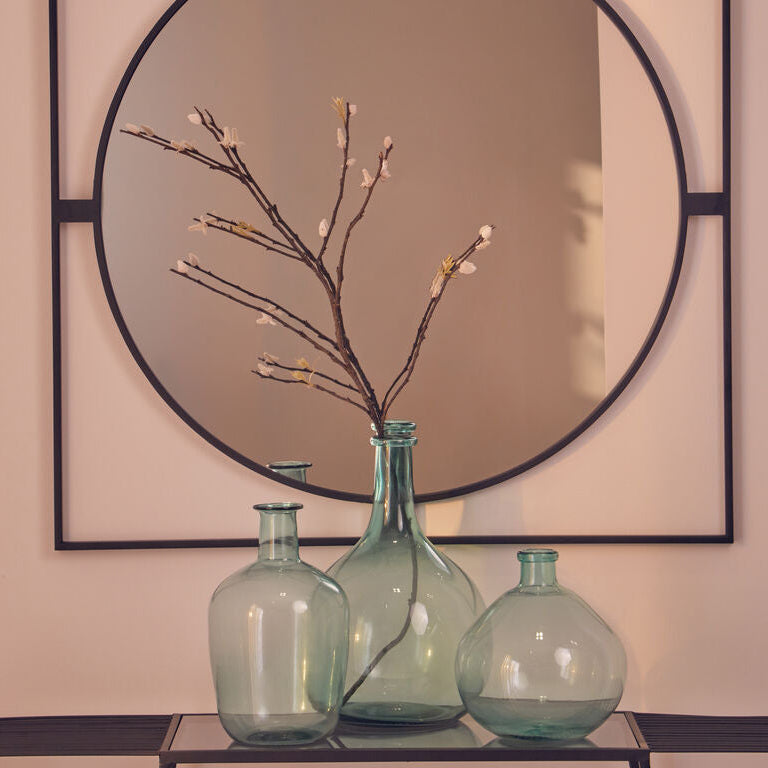 Blue Small Bottle Neck Recycled Glass Vase | Bexley