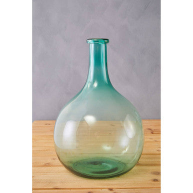 Blue Large Bottle Neck Recycled Glass Vase | Bexley