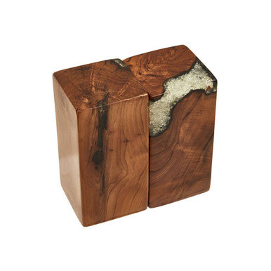Set of 2 Teak and Resin Bookends | Sakra