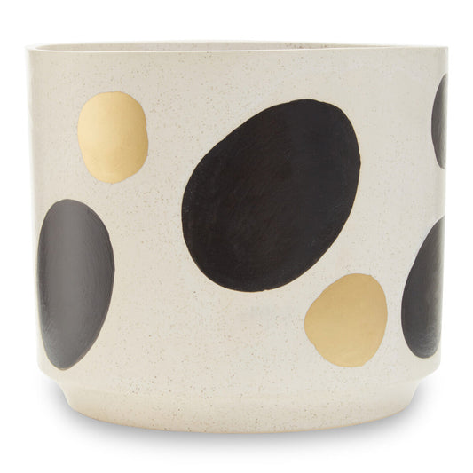 White and Gold Spotted Planter | Yuri