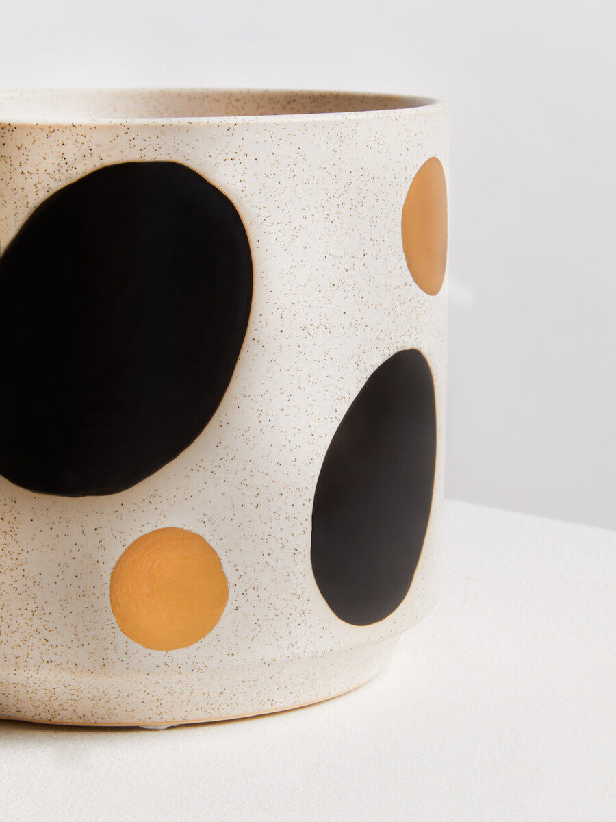 White and Gold Spotted Planter | Yuri