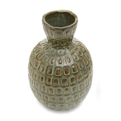 Small Green Textured Ceramic Vase | Yana