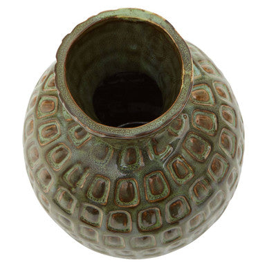 Small Green Textured Ceramic Vase | Yana