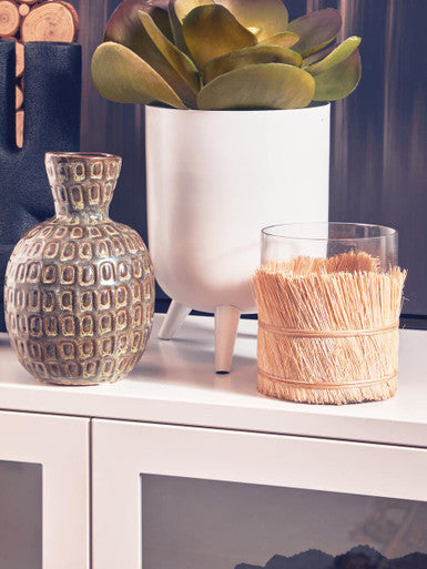 Small Green Textured Ceramic Vase | Yana