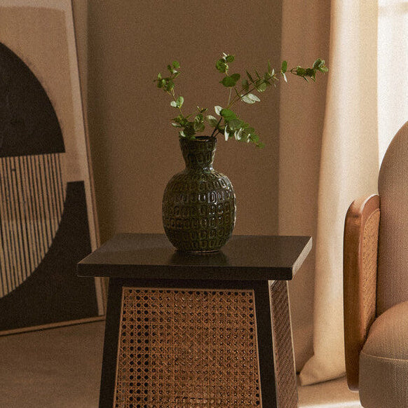 Small Green Textured Ceramic Vase | Yana