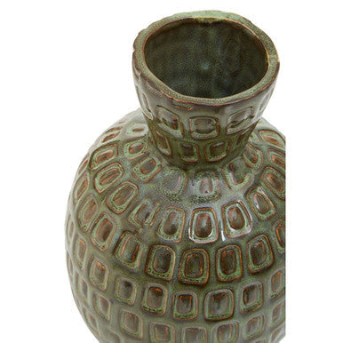 Small Green Textured Ceramic Vase | Yana