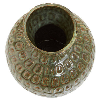 Large Green Textured Ceramic Vase | Yana