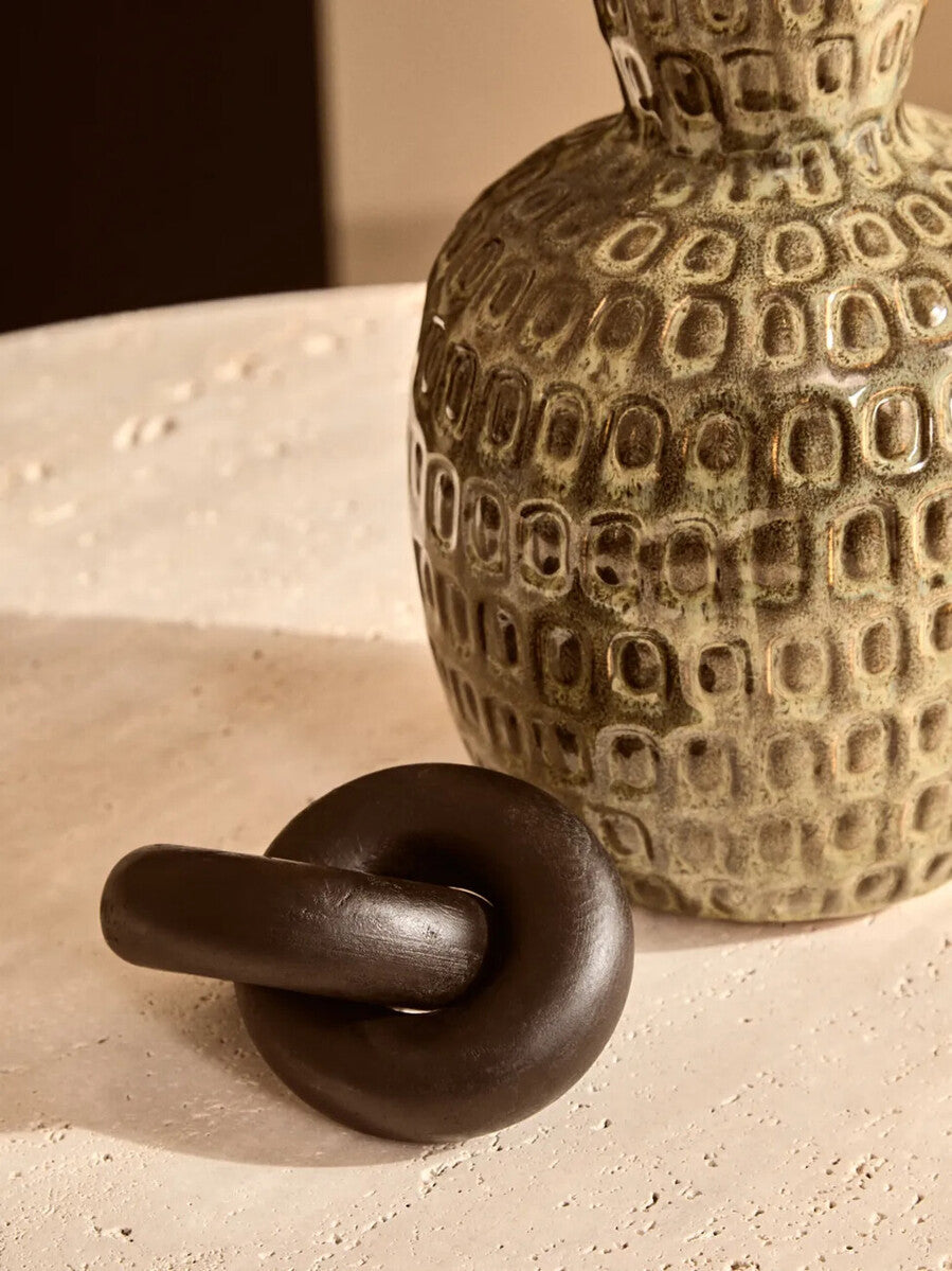 Large Green Textured Ceramic Vase | Yana
