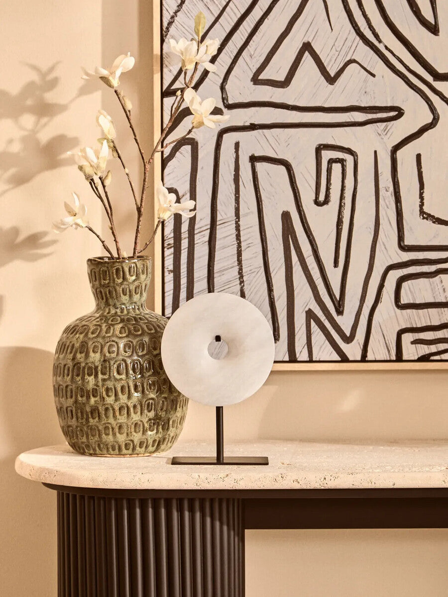 Large Green Textured Ceramic Vase | Yana