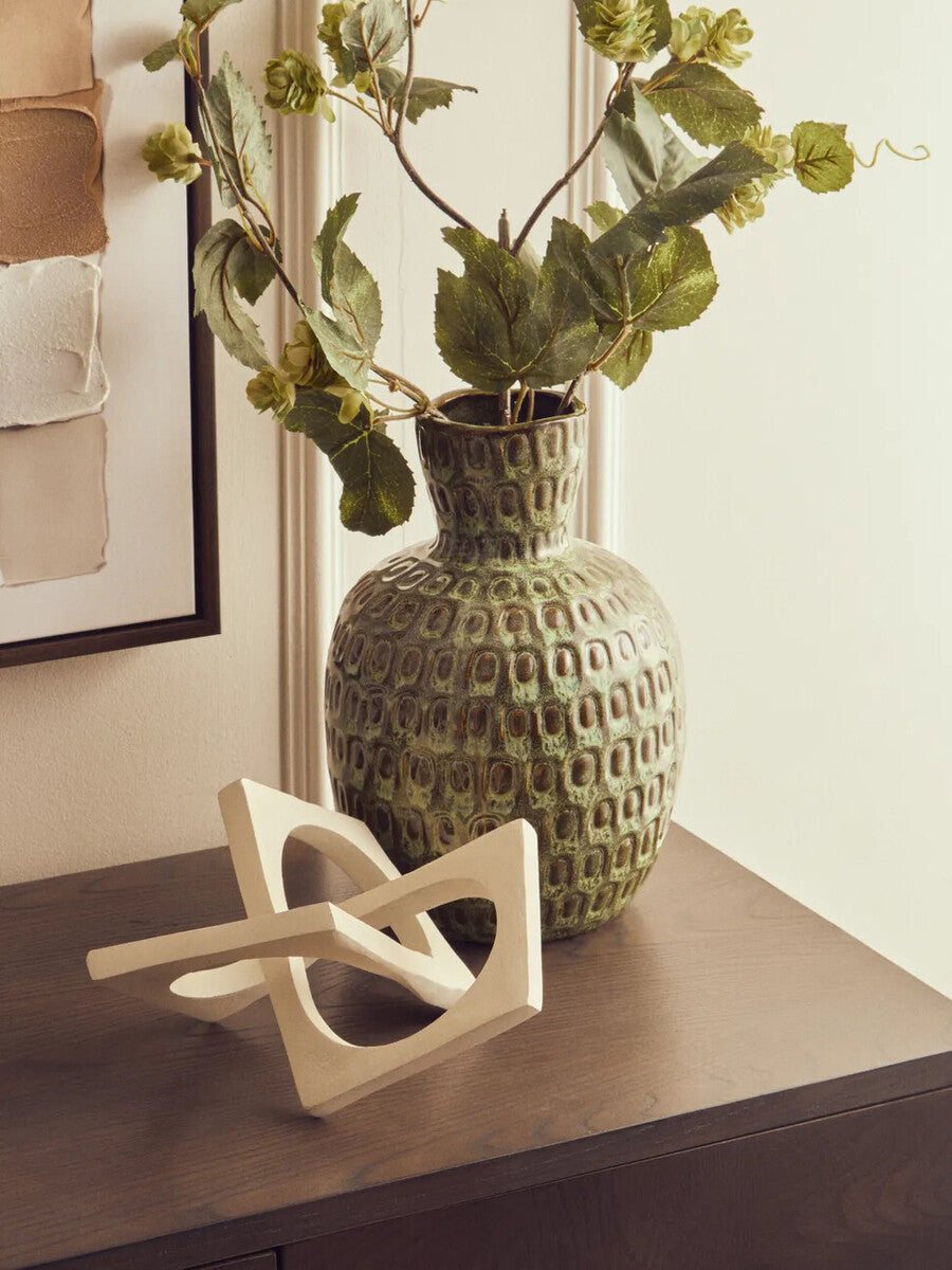 Large Green Textured Ceramic Vase | Yana