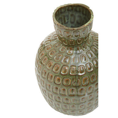 Large Green Textured Ceramic Vase | Yana