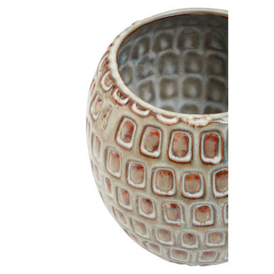 Small Cream Textured Ceramic Planter | Yana